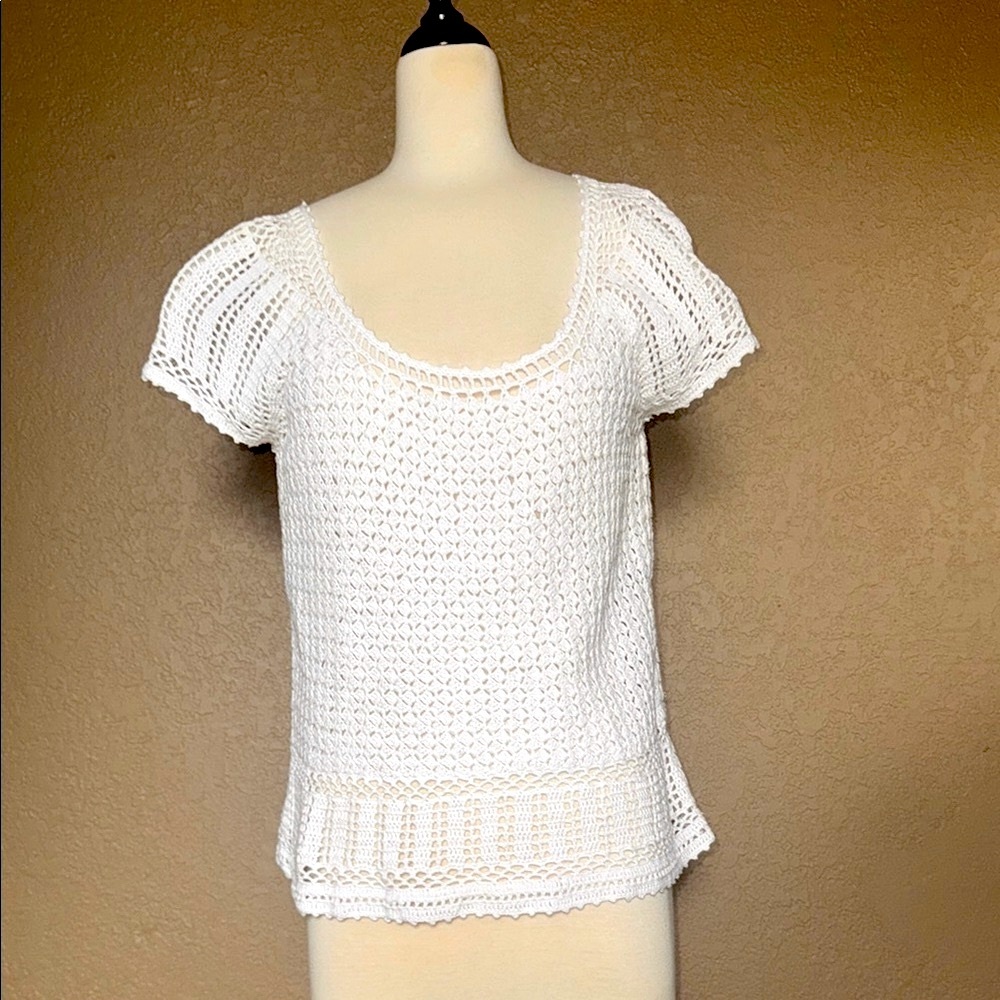 Josephine Chaus White Crochet Top